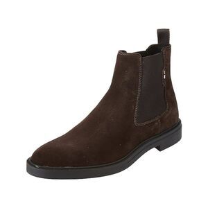 BOSS Mens Brown Heel Pull-Tab Calev Round Toe Block Heel Leather Chelsea 43